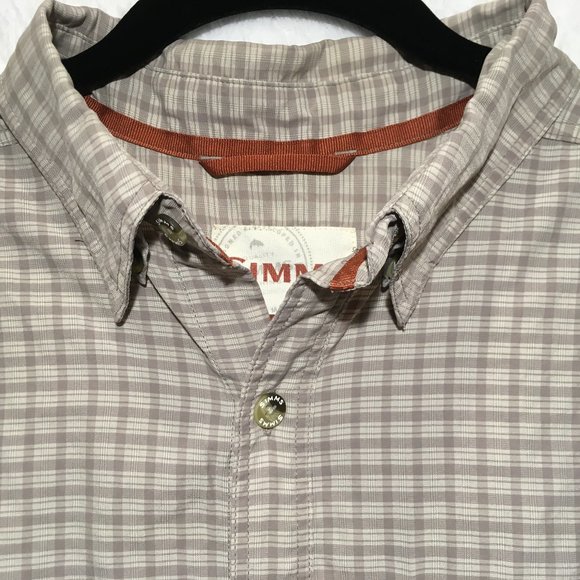 Simms Short Sleeve Button Up Long Tail NEW - Picture 2 of 16
